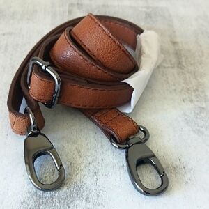 Clip On Replacement Brown Leather Bag Crossbody Strap